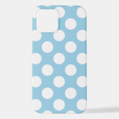 Coque iPhone 12 Pois Bleus, Motif Pointe Polka, Points, Pointe (Verso)