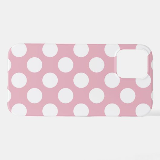 Coque iPhone 12 Pois roses, Motif Pointe Polka, Points, Pointe (Verso Horizontal)