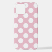 Coque iPhone 12 Pois roses, Motif Pointe Polka, Points, Pointe (Verso)