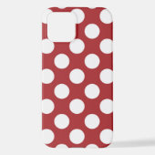 Coque iPhone 12 Pois rouges, Motif à points polka, points, pointil (Verso)