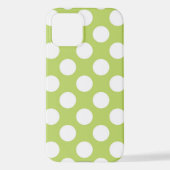 Coque iPhone 12 Pois verts, Motif à points Polka, points, pointill (Verso)