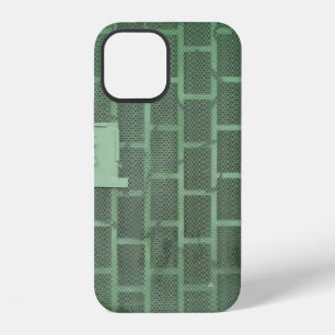 COQUE iPhone 12 PORTE EN BOIS VERT AVEC POIGNEE DE PORTE EN ACIER
