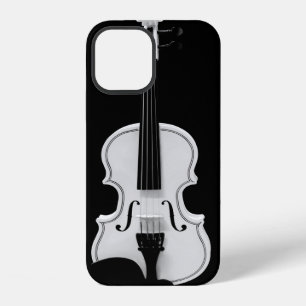 Coque iPhone 12 Portrait de violon - Photographie en noir et blanc