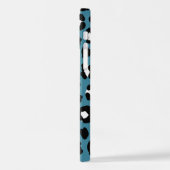Coque iPhone 12 Poster de animal, Léopard Bleu, Zones de Cheetah,  (Côté gauche)