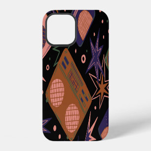 Coque iPhone 12 Postes radios rétro, magnétophones motif.