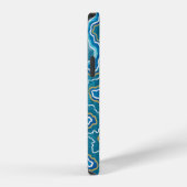 Coque iPhone 12 Pro Agate Graphique Bleu Or (Côté droit)