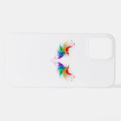 Coque iPhone 12 Pro Ailes fluffy arc-en-ciel (Verso Horizontal)