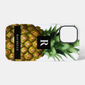 Coque iPhone 12 Pro Ananas & Votre Nom & Monogramme (Verso Horizontal)
