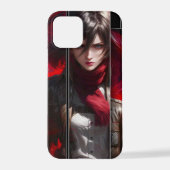 Coque iPhone 12 Pro Anime Girl with Red Scarf Phone Case Stylish (Verso)