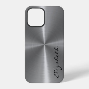 Coque iPhone 12 Pro Apparence métallique en acier inoxydable métallisé