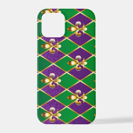 Coque iPhone 12 Pro Arrière - plan de bijoux Mardi Gras (Verso)