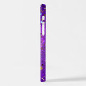 Coque iPhone 12 Pro Arrière - plan de feuille violet avec étoiles (Côté gauche)