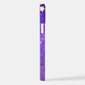 Coque iPhone 12 Pro Arrière - plan de feuille violet avec étoiles (Côté droit)