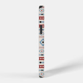 Coque iPhone 12 Pro Aztec Blue Red Black Cream Mixte Motifs Motif (Côté droit)