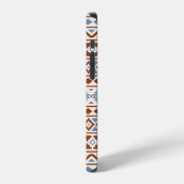 Coque iPhone 12 Pro Aztec Essence Motif II Crème bleu rouille (Côté gauche)