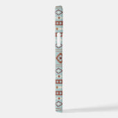 Coque iPhone 12 Pro Aztec Mixte Motif Motif Rusts Crème Bleu (Côté droit)