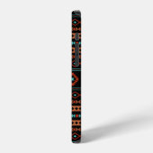 Coque iPhone 12 Pro Aztec Rusts Turquoise Noir Motifs mélangés Motif (Côté gauche)