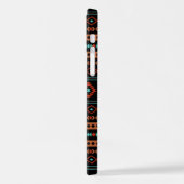 Coque iPhone 12 Pro Aztec Rusts Turquoise Noir Motifs mélangés Motif (Côté gauche)