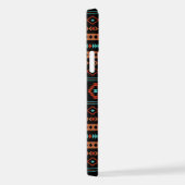 Coque iPhone 12 Pro Aztec Rusts Turquoise Noir Motifs mélangés Motif (Côté droit)