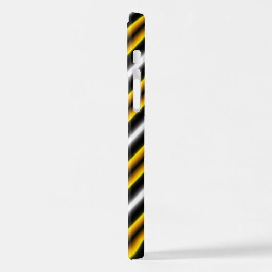 Coque iPhone 12 Pro Bandes arc-en-ciel blanc jaune (Côté gauche)