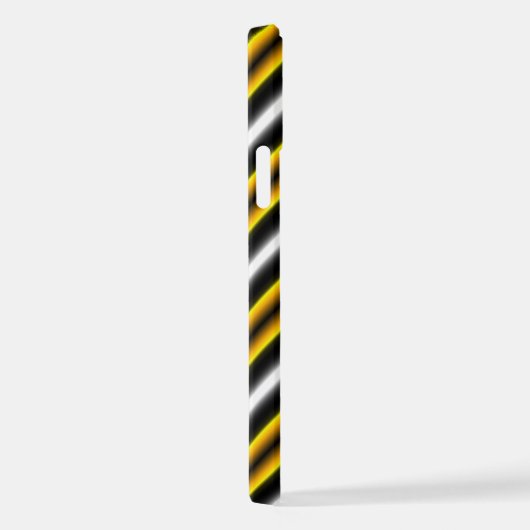 Coque iPhone 12 Pro Bandes arc-en-ciel blanc jaune (Côté droit)
