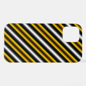 Coque iPhone 12 Pro Bandes arc-en-ciel blanc jaune (Verso Horizontal)