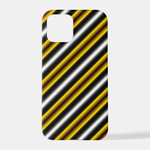 Coque iPhone 12 Pro Bandes arc-en-ciel blanc jaune