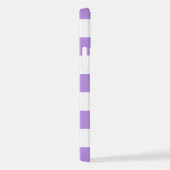 Coque iPhone 12 Pro Bandes Violettes, Motif Gratté, Lignes, Votre Nom (Côté droit)