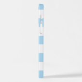 Coque iPhone 12 Pro Bleu, Motif rayé, Lignes, Votre Nom (Côté gauche)