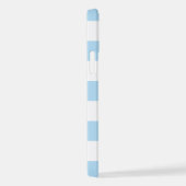 Coque iPhone 12 Pro Bleu, Motif rayé, Lignes, Votre Nom (Côté droit)