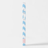 Coque iPhone 12 Pro Bleu Zigzag, Bleu Chevron, Vague Motif, Votre Nom (Côté gauche)