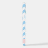 Coque iPhone 12 Pro Bleu Zigzag, Bleu Chevron, Vague Motif, Votre Nom (Côté droit)