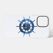 Coque iPhone 12 Pro Boîtier iPhone Case-Mate de Blue Ship's Helm Rust (Verso Horizontal)