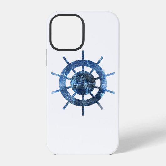 Coque iPhone 12 Pro Boîtier iPhone Case-Mate de Blue Ship's Helm Rust (Verso)