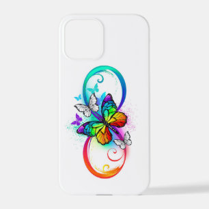 Coque iPhone 12 Pro Bright infinity with rainbow butterfly
