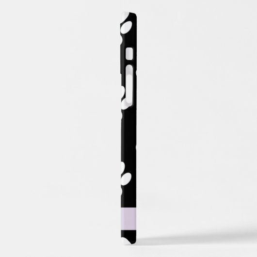 Coque iPhone 12 Pro Chien Paws, White Paws, Lilac Hearts, Votre Nom (Côté gauche)