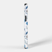 Coque iPhone 12 Pro Chinoiserie Blue Echinacea Pattern (Côté droit)