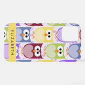 Coque iPhone 12 Pro Chouettes mignonnes, Chouette Motif, Chouettes col (Verso Horizontal)