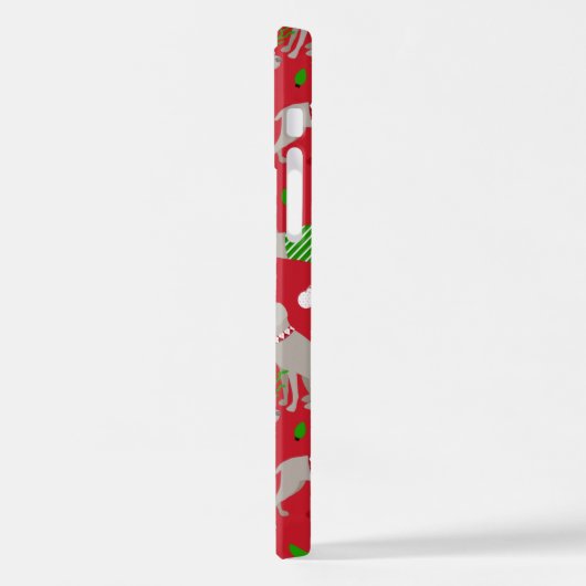 Coque iPhone 12 Pro Christmas Weimaraner Dog (Côté gauche)