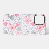 Coque iPhone 12 Pro Coeurs Et Fleurs (Verso Horizontal)