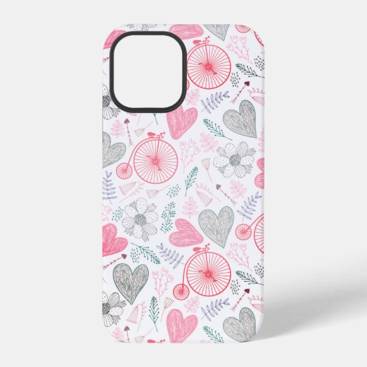 Coque iPhone 12 Pro Coeurs Et Fleurs (Verso)