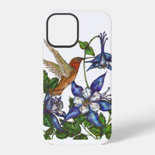 Coque iPhone 12 Pro Colibri roux et Columbine