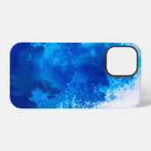 Coque iPhone 12 Pro Conception de couleur Abstraite bleue solide (Verso Horizontal)