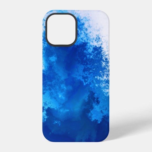 Coque iPhone 12 Pro Conception de couleur Abstraite bleue solide (Verso)