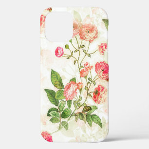 Coque iPhone 12 Pro Conception florale rose victorienne Vintage