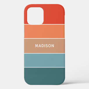 Coque iPhone 12 Pro Couleur Terre Moderne Bloc de Couleur Personnalisé