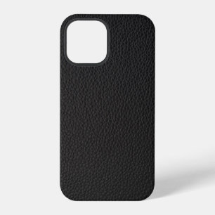 Coque iPhone 12 Pro Cuir synthétique noir simple