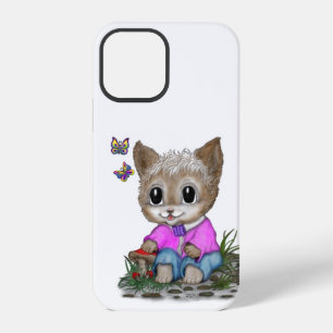 Coque iPhone 12 Pro Cute Kitty Chat et Papillon