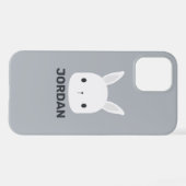 Coque iPhone 12 Pro Cute Little Bunny Rabbit with Personalized (Verso Horizontal)