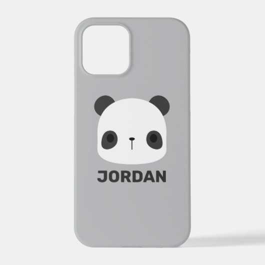 Coque iPhone 12 Pro Cute petit ours Panda avec nom personnalisé (Verso)